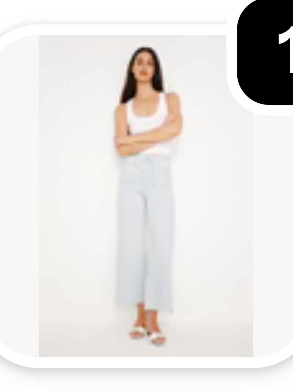 Good American Light Wash Wide Leg High Rise Jeans